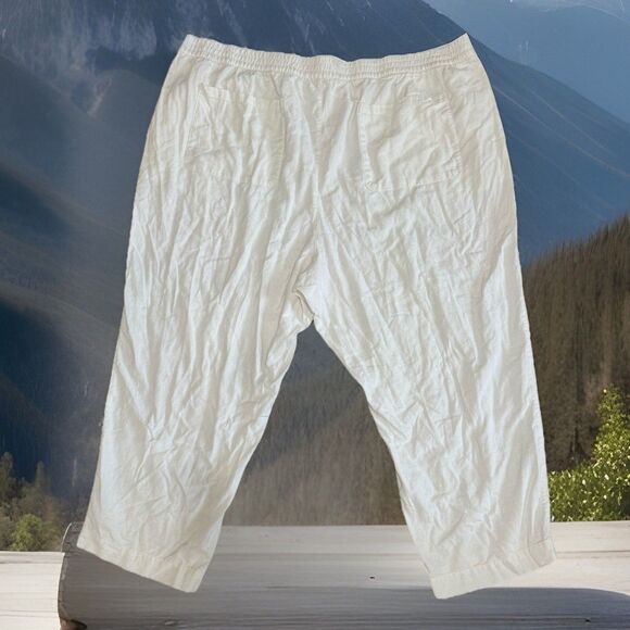 Old Navy Women’s Plus Sz 4x High-Rise Wide Leg Linen Blend Pull-On Comfort Pant - Picture 6 of 6